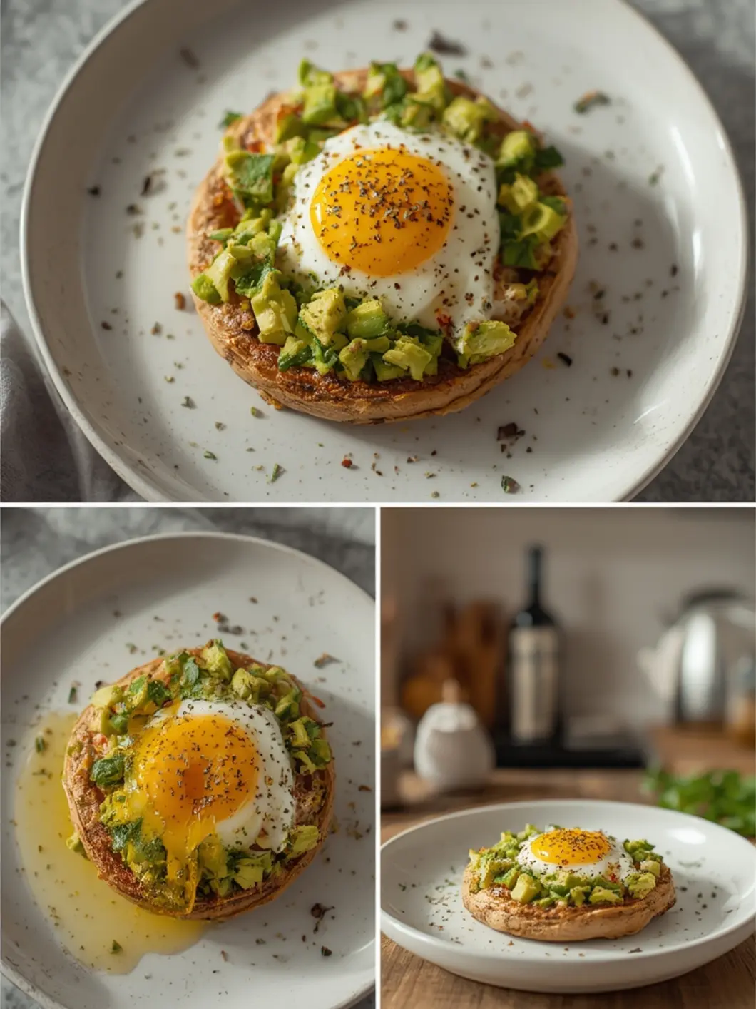 vegetarian avocado egg mushrooms 1