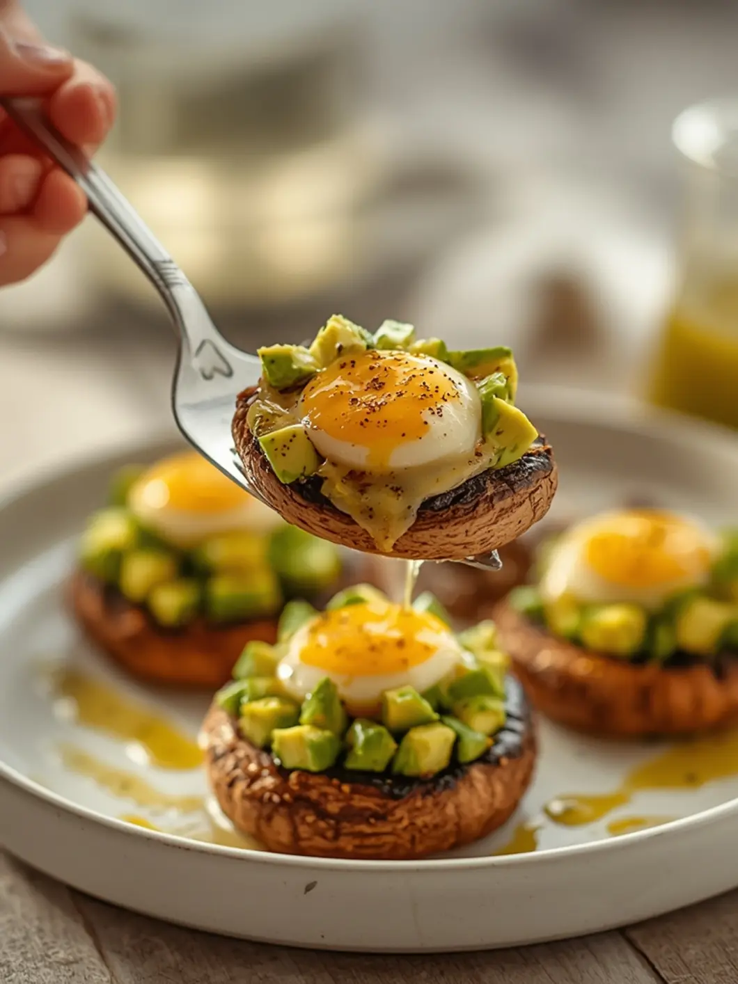vegetarian avocado egg mushrooms 3