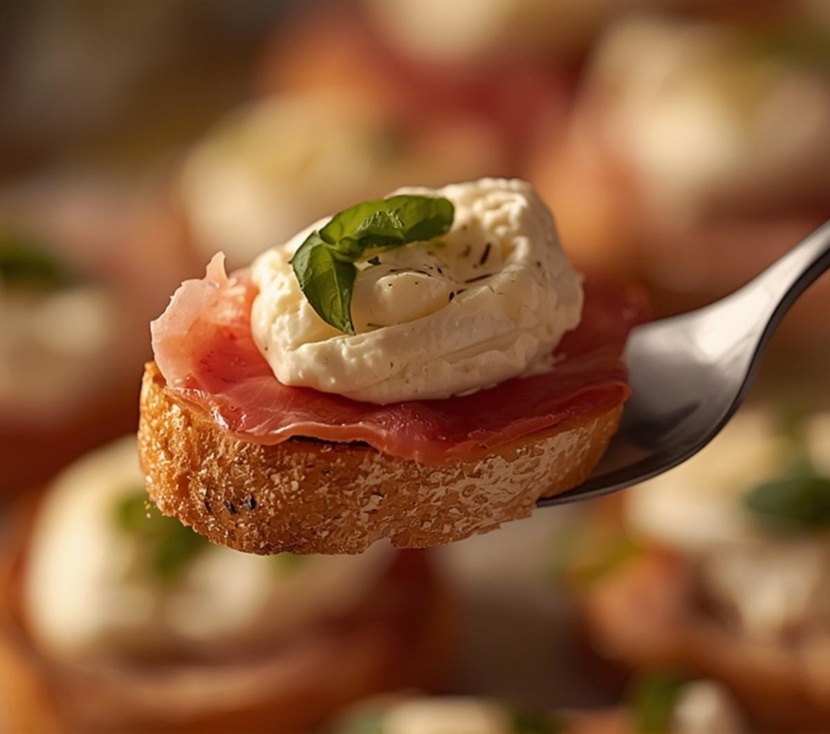 burrata prosciutto crostini