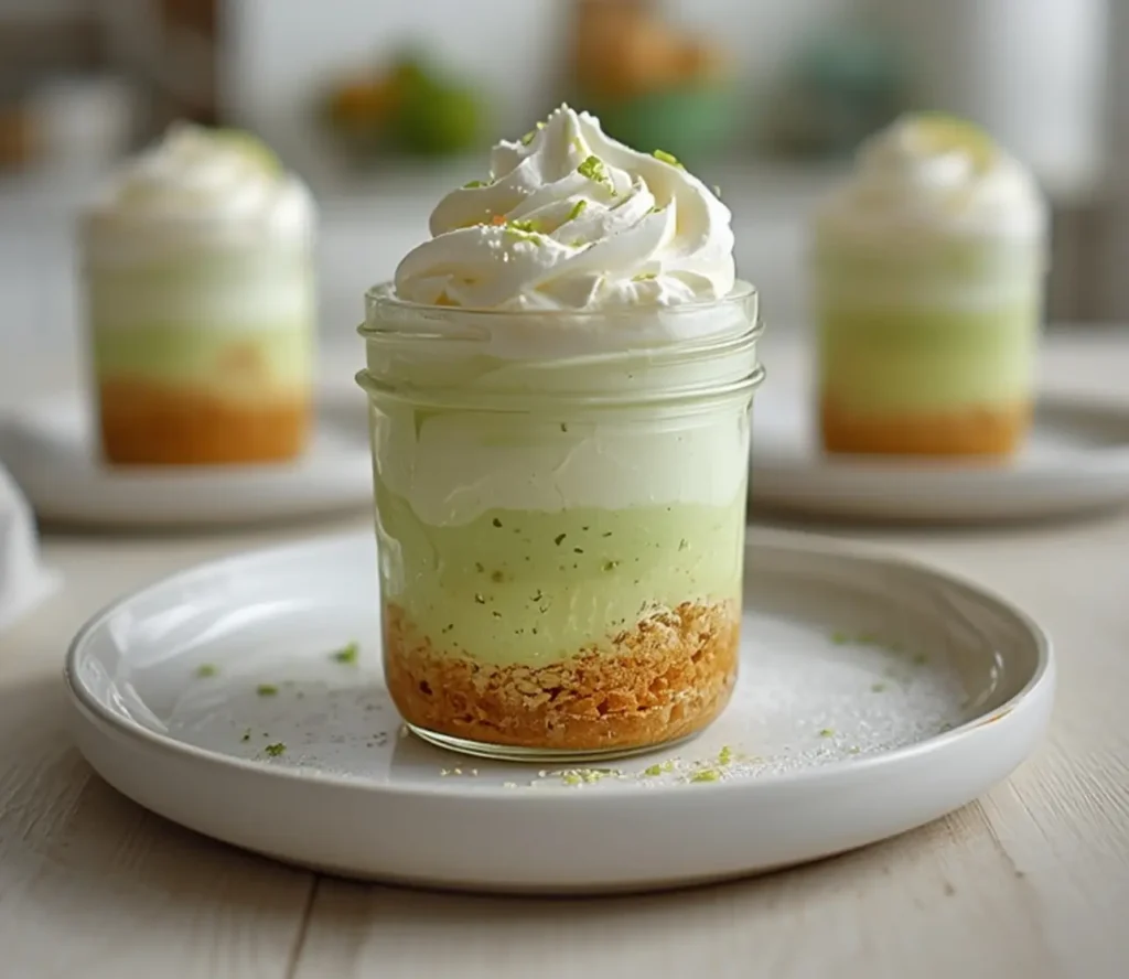 Perfect Key Lime Pie Mason Jars in 30 Minutes 1 key lime pie mason jars: : Key lime pie mason jars with layers of crust and lime filling
