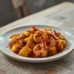 sweet and spicy pineapple shrimp skewers: : Sweet and spicy pineapple shrimp skewers with grilled shrimp and pineapple chunks