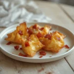 crispy bacon mozzarella poppers: : Crispy Bacon Mozzarella Poppers golden and cheesy appetizer