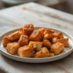 easy delicious salmon bites: : Easy and delicious salmon bites with golden crispy texture and savory seasoning.