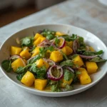 mango salad lime dressing: : Refreshing mango salad with lime dressing in a bowl, perfect summer recipe