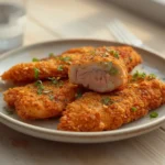 ninja air fryer healthy cooking: : Crispy golden chicken strips cooked in Ninja Air Fryer for healthy meals.