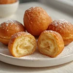 brioche donuts recipe: : Golden brioche donuts with powdered sugar, bakery style at home