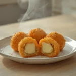 crispy potato cheese balls: : Crispy golden potato cheese balls with melted cheese center