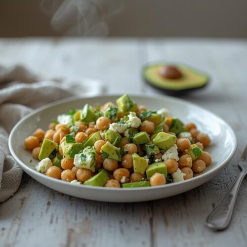 chickpea feta avocado salad