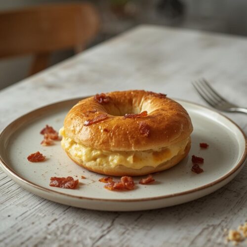 creamy bacon cheddar bagels