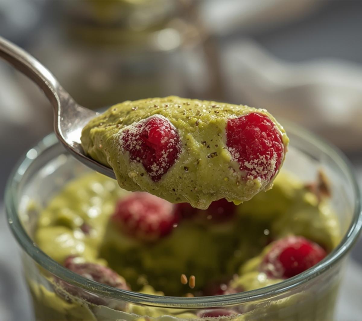 matcha raspberry chia pudding