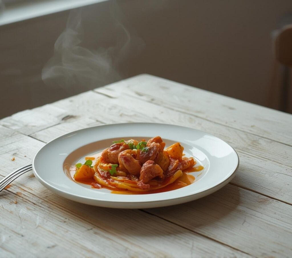 recipe plated and served on a table