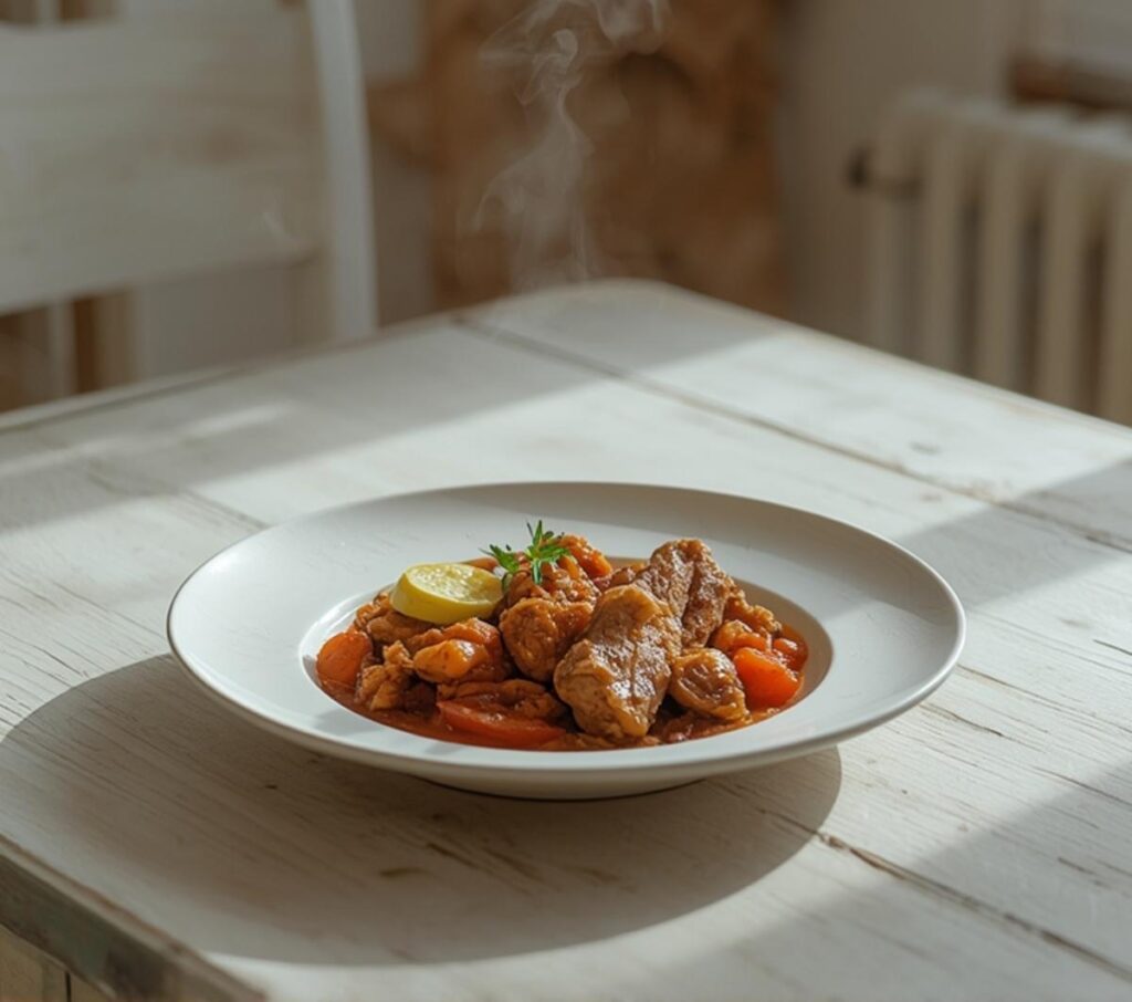 recipe plated and served on a table
