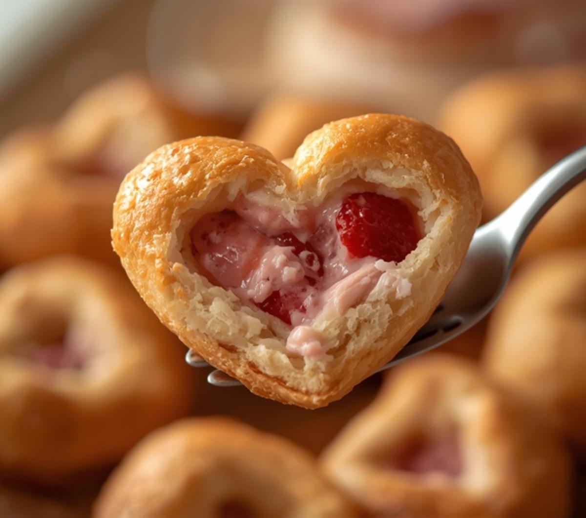 strawberry cream cheese heart danishes