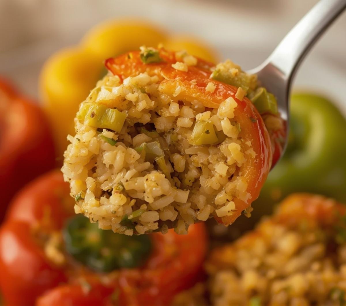 stuffed bell peppers rice veggies