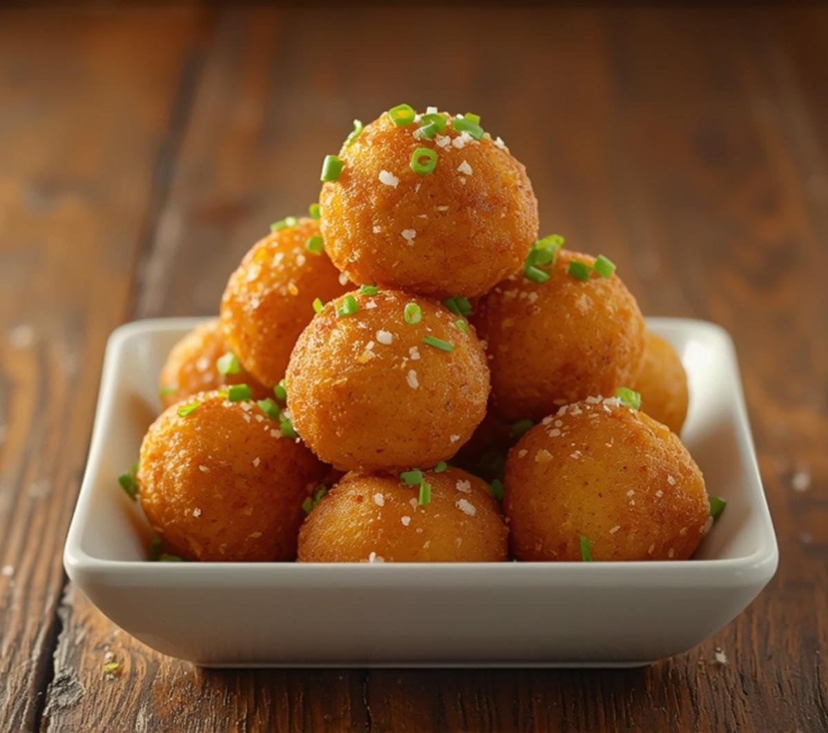 Crispy Fried Mashed Potato Balls with Cheesy Bacon Goodness