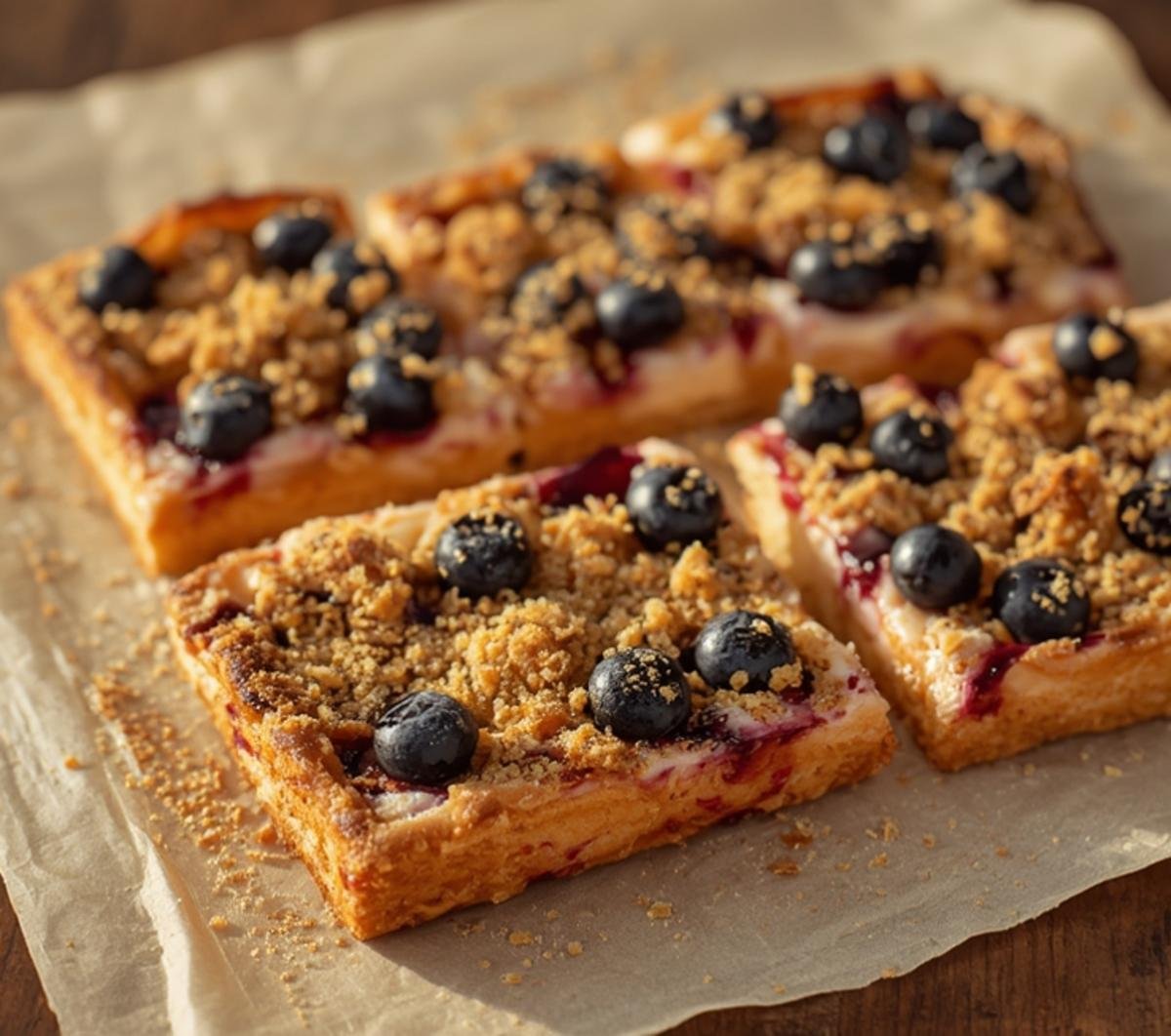 Easy Lemon Blueberry Puff Pastry Tart Recipe