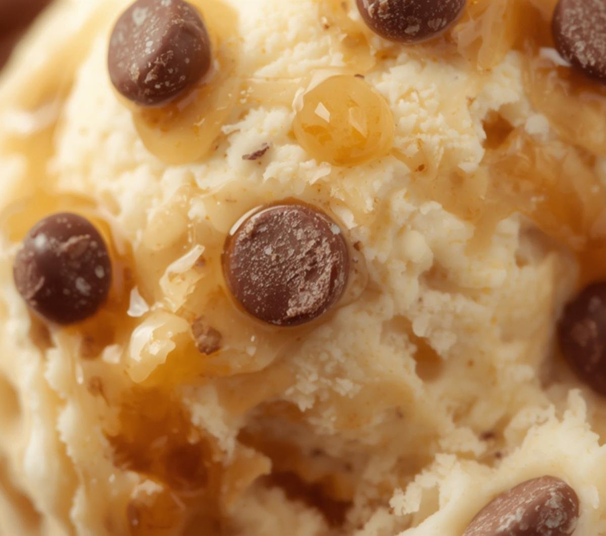 Viral Cottage Cheese Ice Cream: Creamy & Protein-Packed 2 Close up of smooth cottage cheese ice cream showing melty peanut butter and chocolate chips