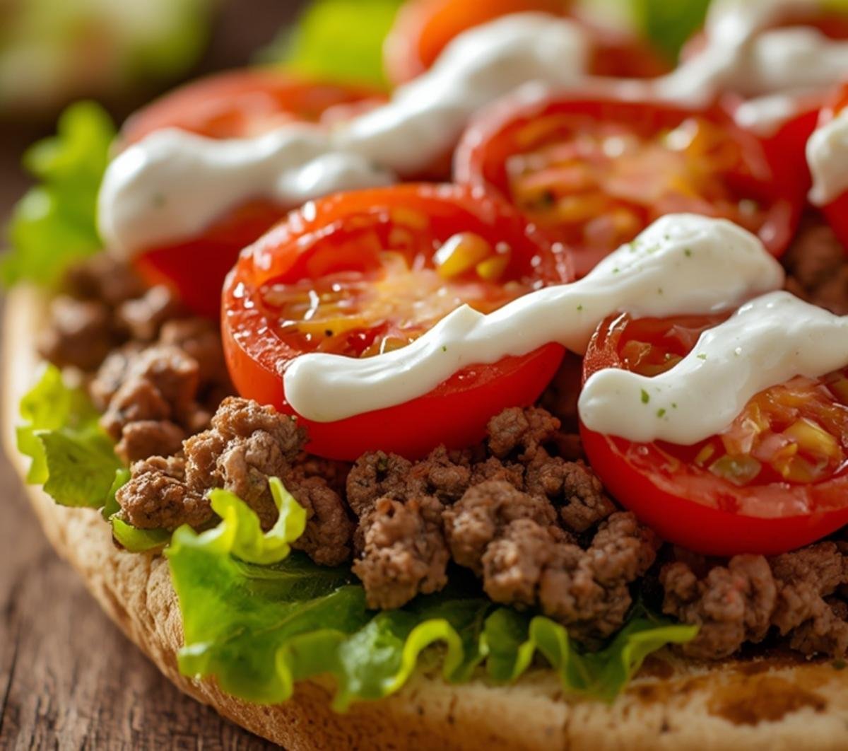 Easy Parchment Paper Gyros: Homemade Meat Without a Spit 2 A detailed close-up shot of the fresh ingredients layered in a parchment paper gyros.
